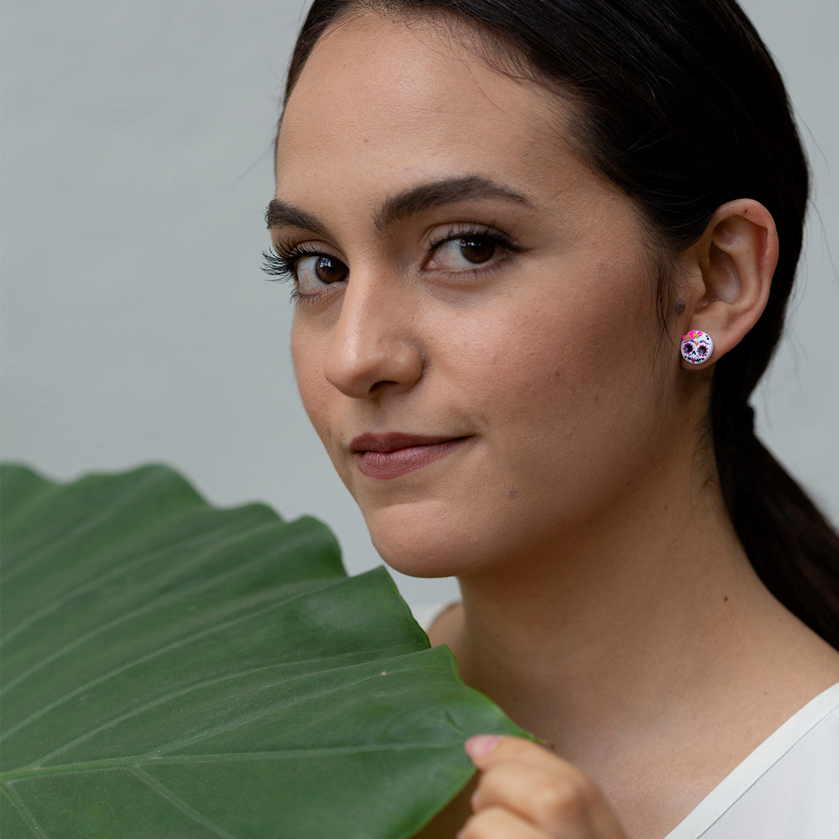 Aretes catrina rosa