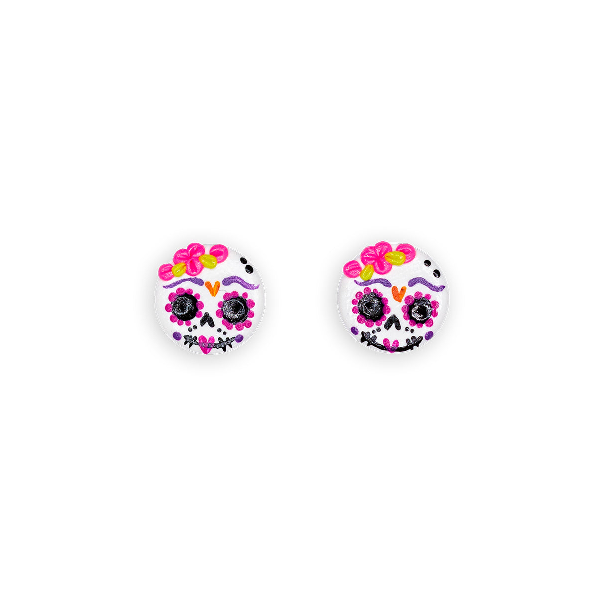 Aretes catrina rosa